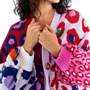 FARM Rio Leopard Pop Cardigan XL